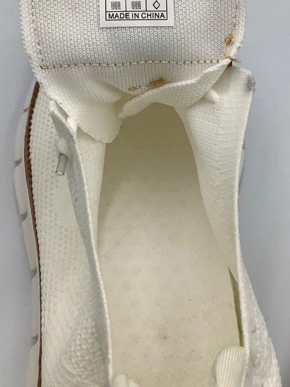 White Knit Lace Up Men's Breathable Lightweight Casual Sneakers Size 47